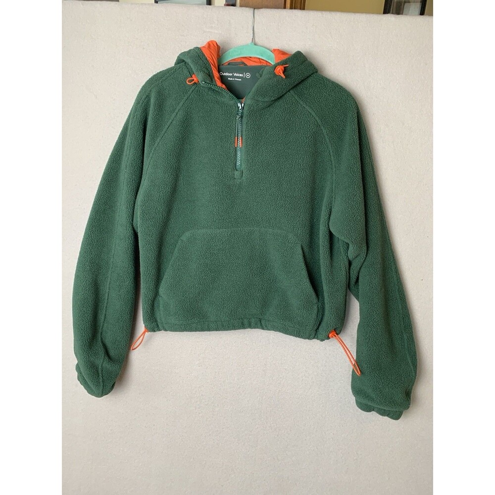 Outdoor Voices Forest Green Hoodie with Orange Details